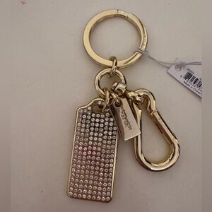 COACH rhinestone hang tag keychain